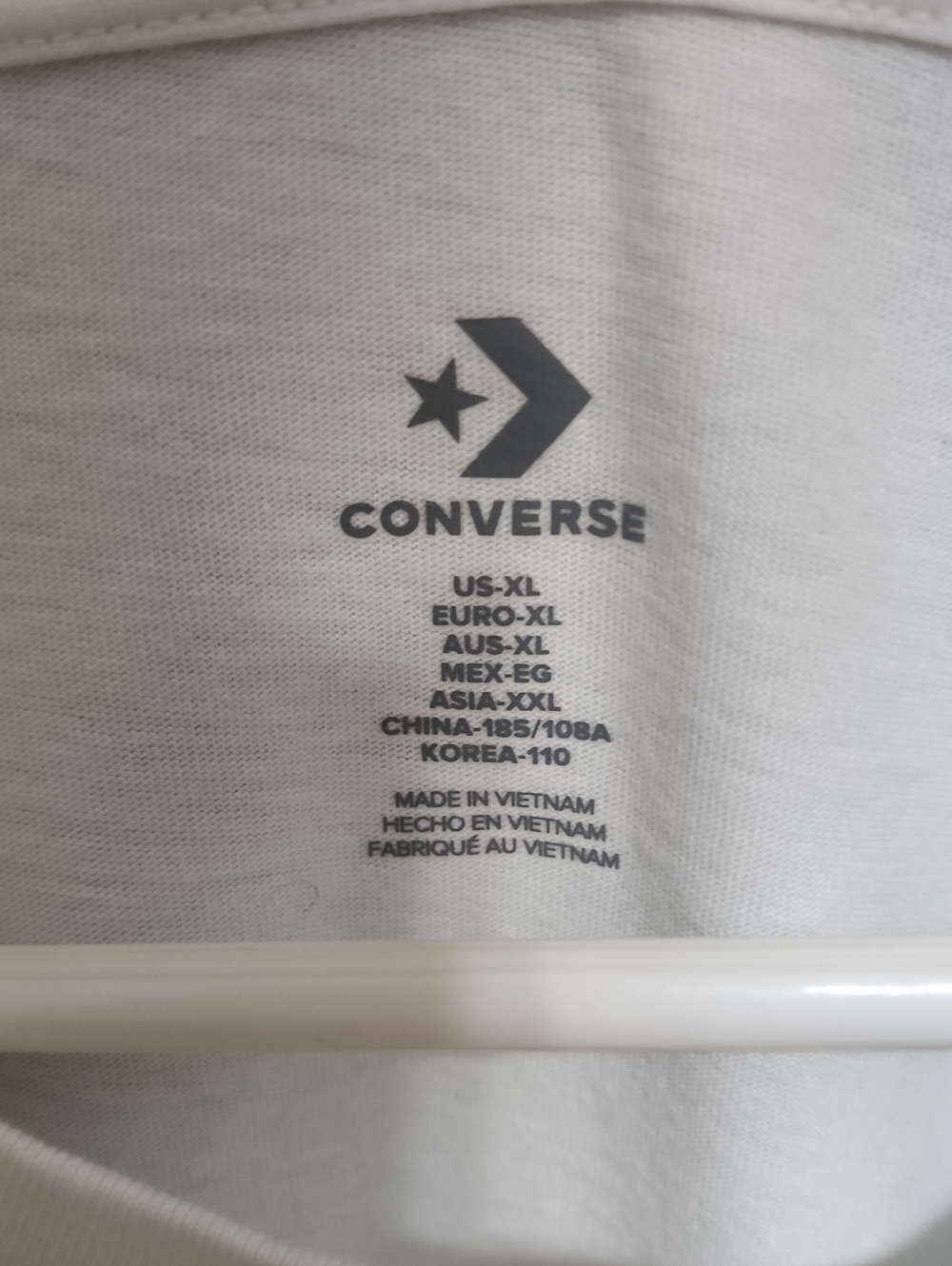 Converse White Long Sleeve Tee with Gold and Black Sleeve Graphics - Picture 4 of 8